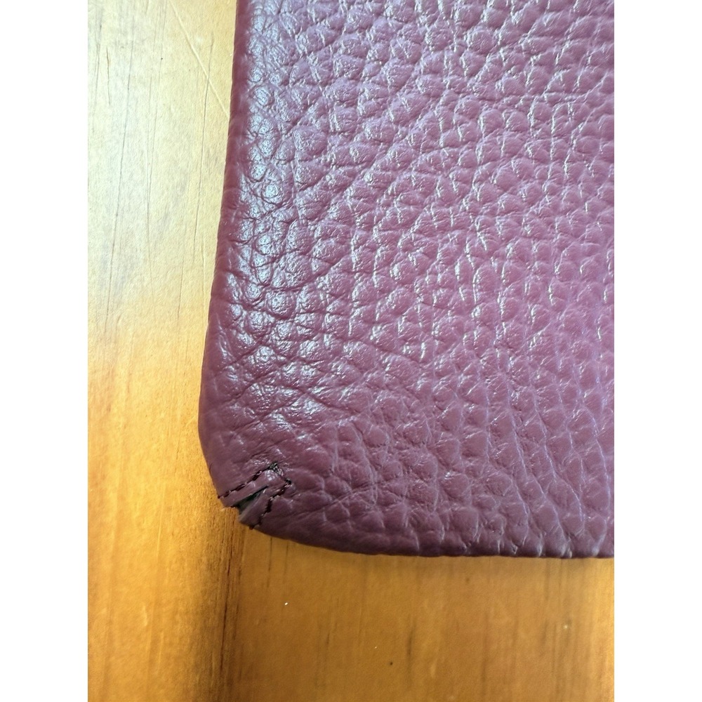 LODIS Emily Burgundy Pebbled Leather Convertible Shoulder Bag Wristlet or Clutch - Picture 9 of 10